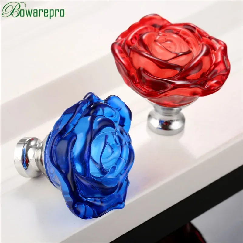 Furniture Hardware Jig - Bowarepro Maniglia in vetro cristallo rosa